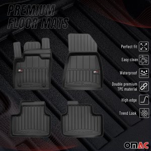 Volvo XC40 Recharge Floor Mat - Omac - Proline Premium TPE 4 Pcs - Black - 2019-2024 Volvo XC40 Recharge Floor Mat - Omac - Proline Premium TPE 4 Pcs - Black - 2019-2024